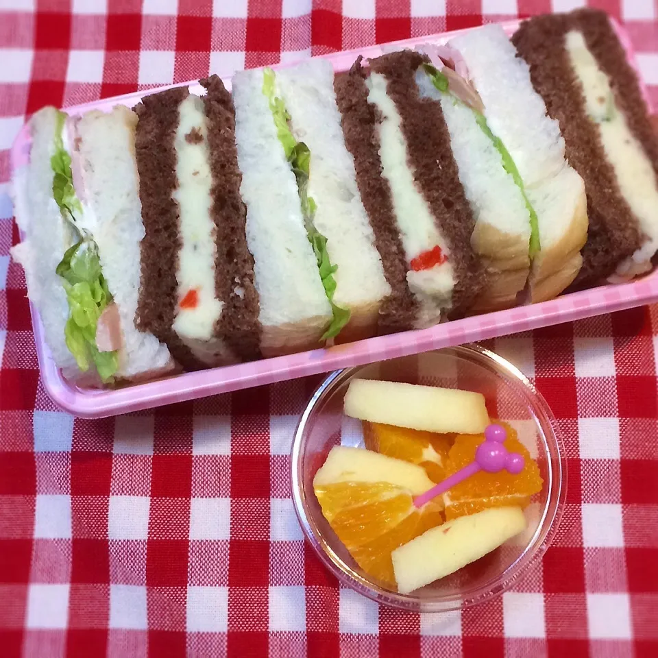 今日のお弁当(二色サンド)|demekinさん