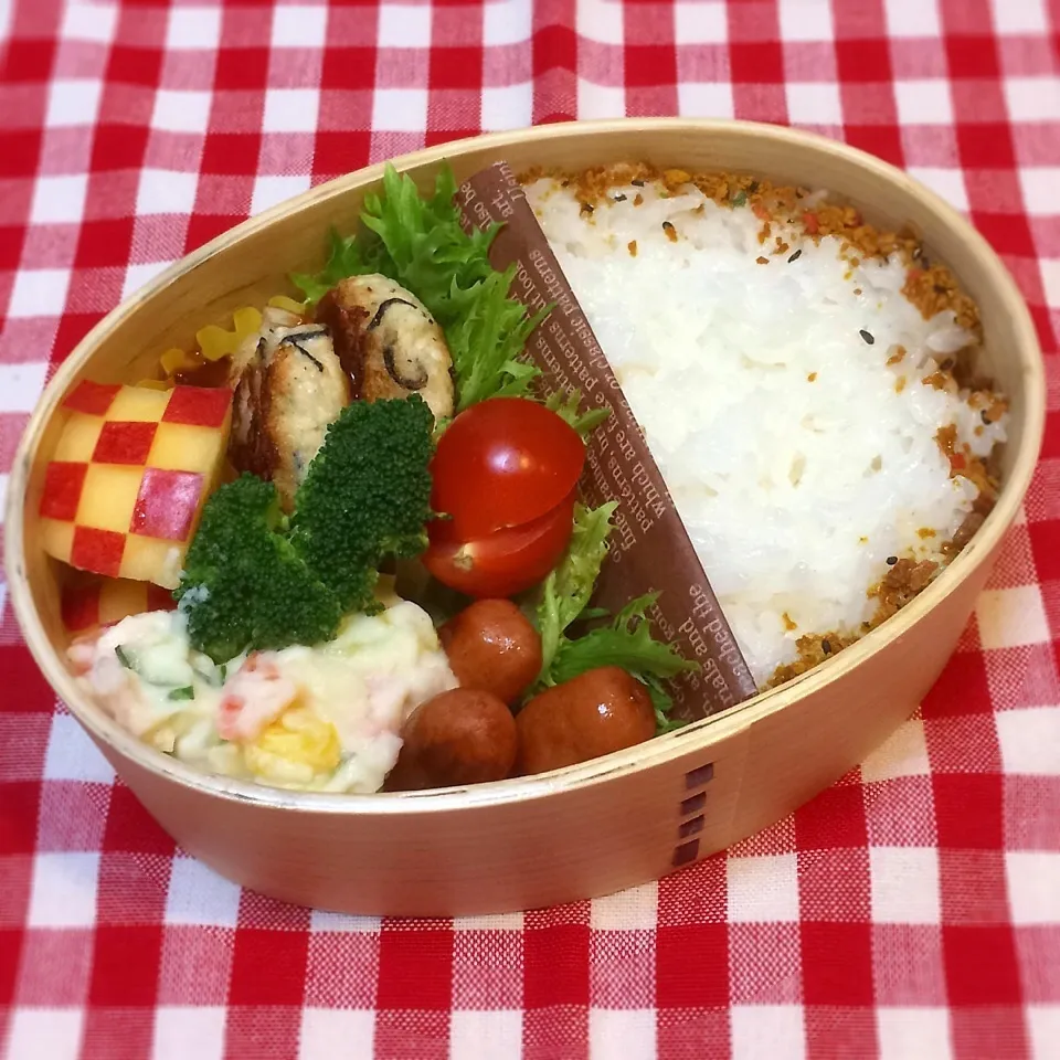 今日のお弁当(ひじき入り豆腐ハンバーグ)|demekinさん