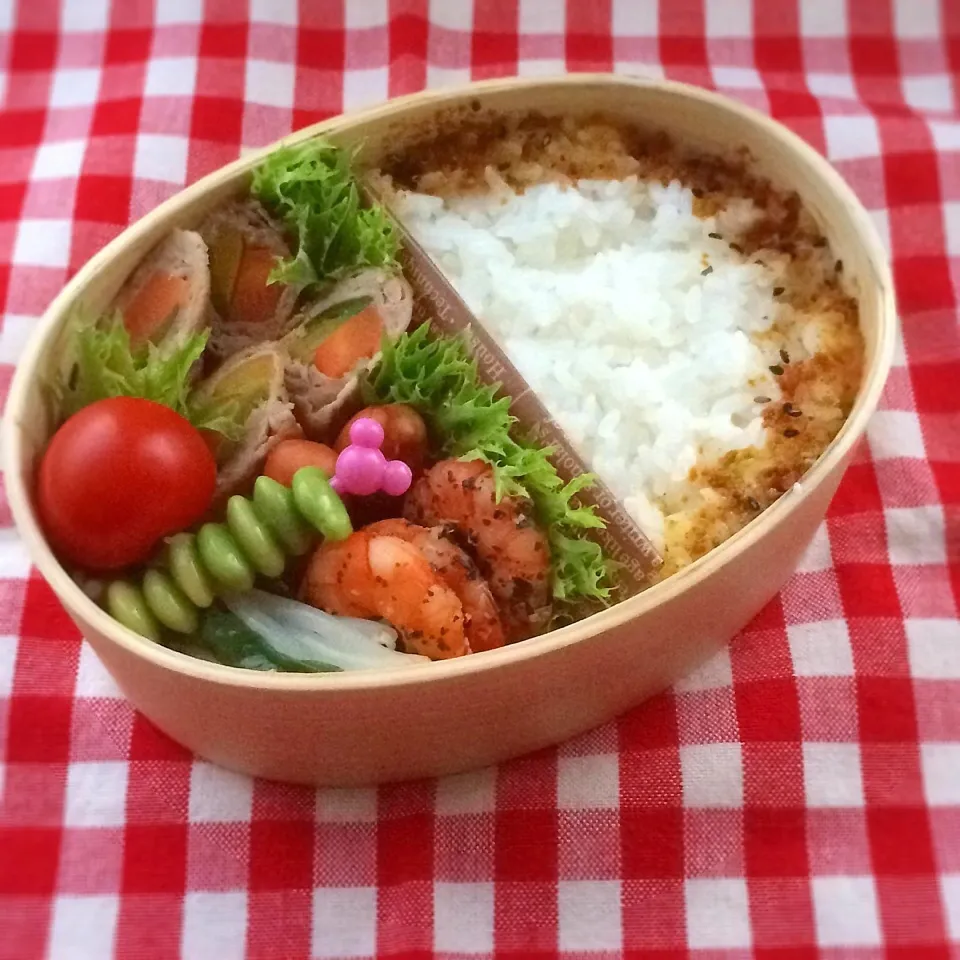 今日のお弁当(豚肉巻き)|demekinさん