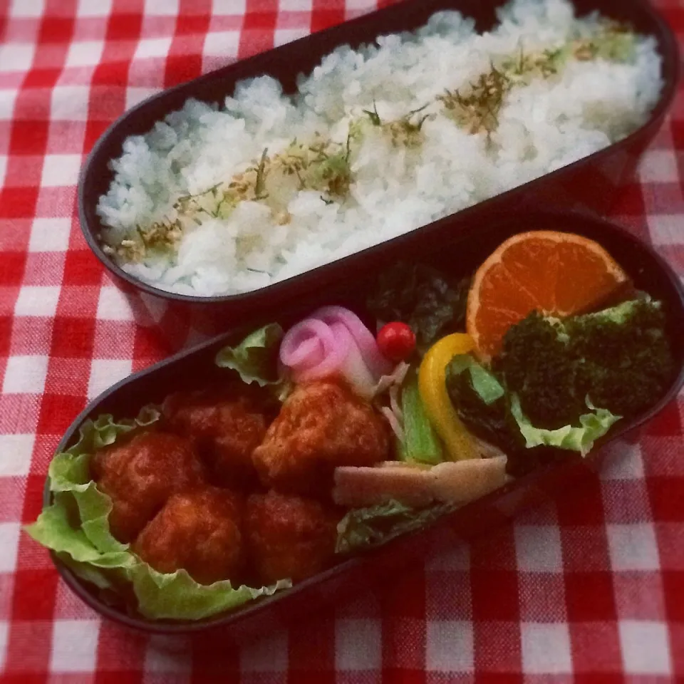 今日のお弁当(ミートボール)|demekinさん