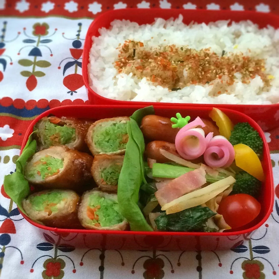 今日のお弁当(キャベツの豚肉巻き)|demekinさん