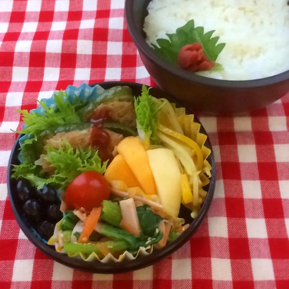 今日のお弁当(ピーマンの肉詰め)|demekinさん