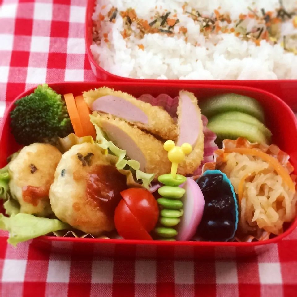 Snapdishの料理写真:今日のお弁当(豆腐バーグ)|demekinさん