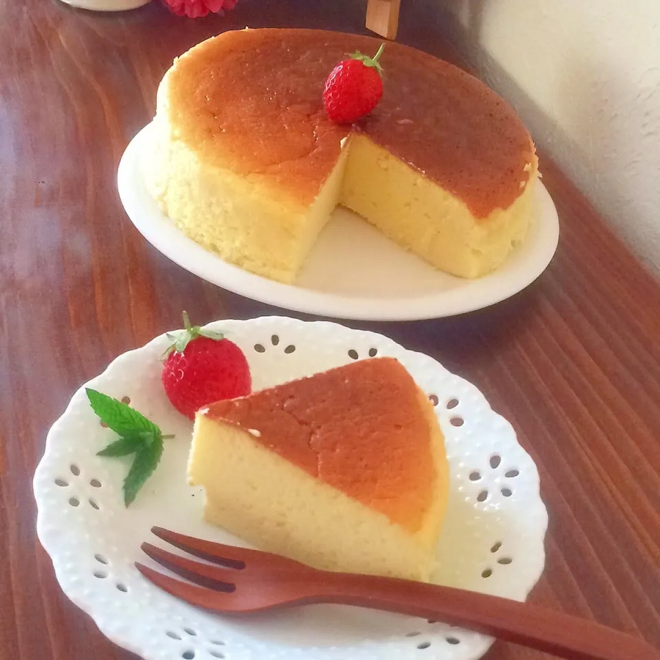 爽やか＊はちみつレモンのスフレチーズケーキ|ビスコさん