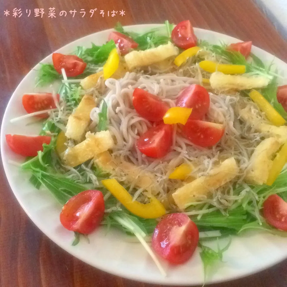 彩り野菜のサラダそば＊柚子コショウ風味|ビスコさん