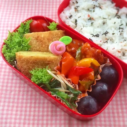 今日のお弁当(コロッケ)|demekinさん