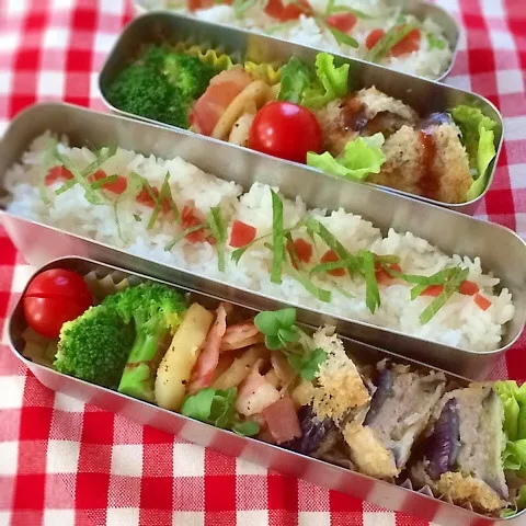 今日のお弁当(なすの肉はさみ揚げ)|demekinさん