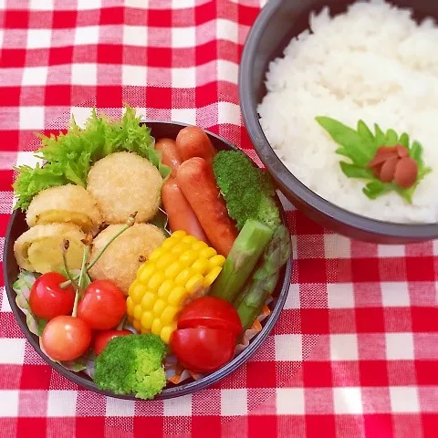 Snapdishの料理写真:今日のお弁当(さつまいもコロッケ)|demekinさん