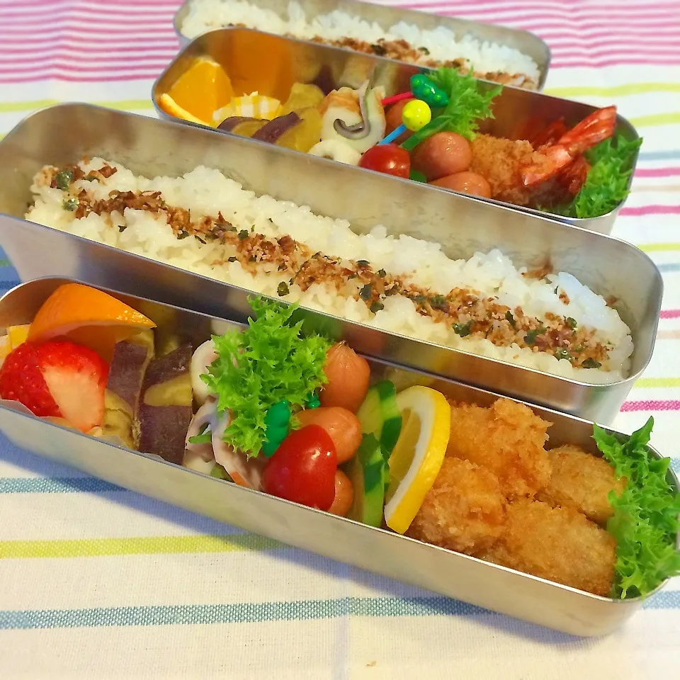 今日のお弁当(エビフライ)|demekinさん