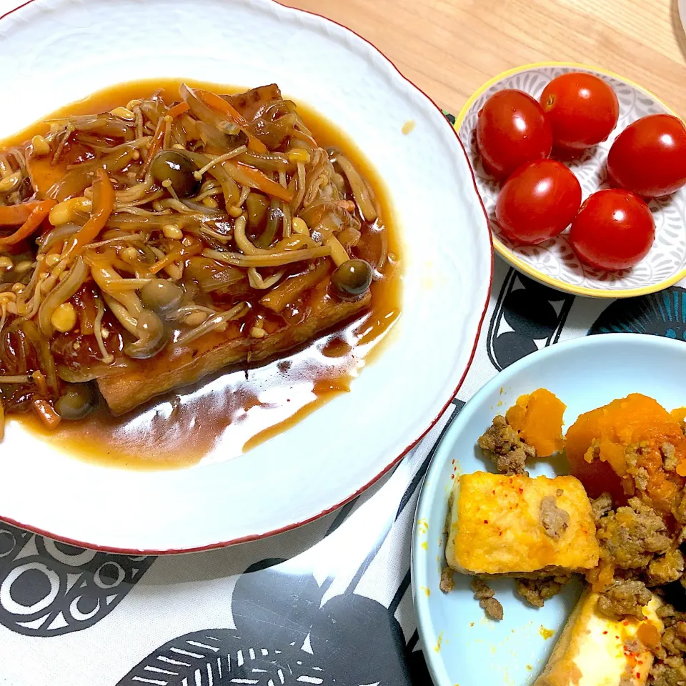 Snapdishの料理写真:豆腐と野菜の甘酢あんかけ|おまめさん