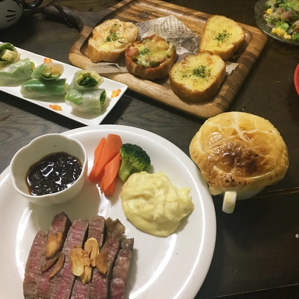 Snapdishの料理写真:結婚記念日＆パパの誕生日ご飯|明石 さつきさん