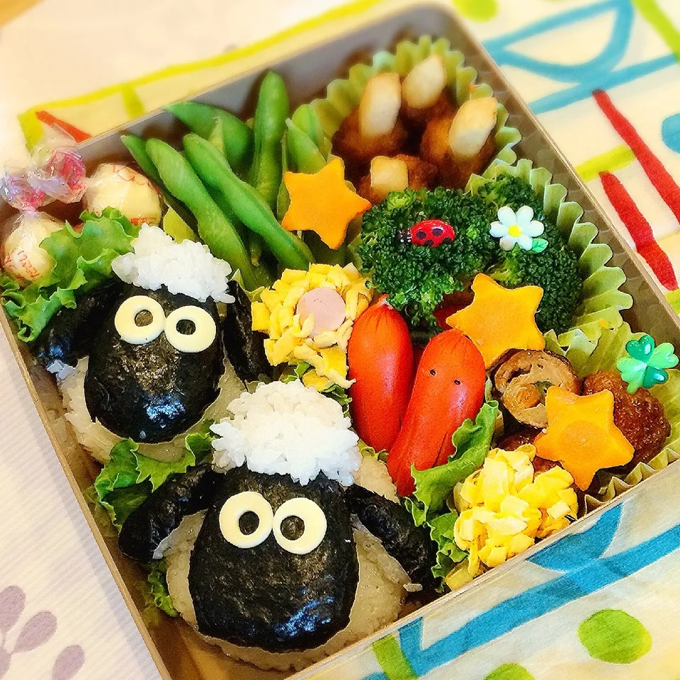 Snapdishの料理写真:ちょっとそこまで☆ひつじのショーン弁当|kiyo_taroさん