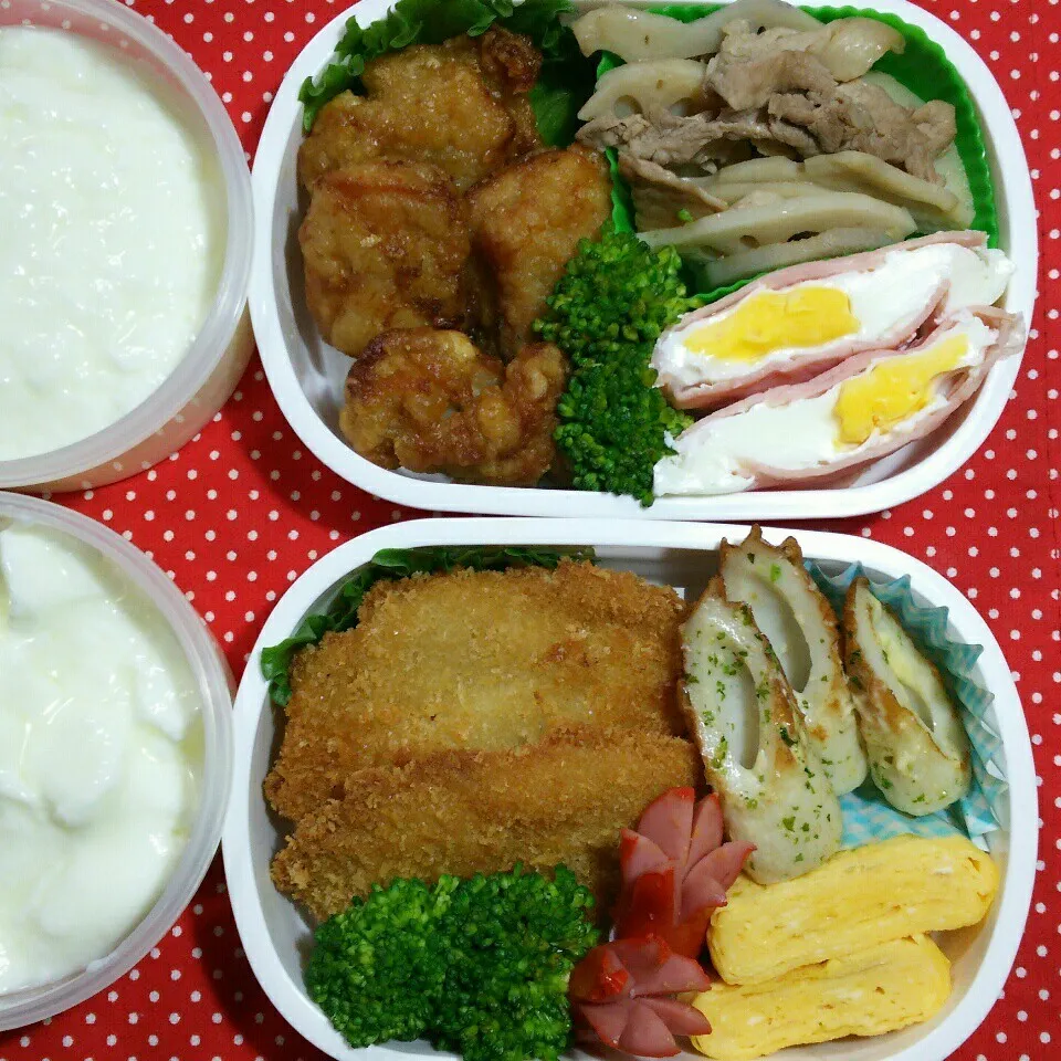 Snapdishの料理写真:旦那さんの2食のお弁当‼4/21|katsunさん