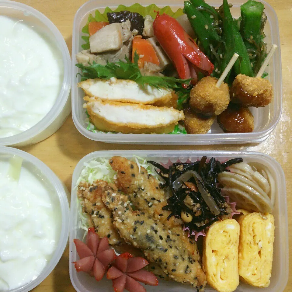 Snapdishの料理写真:旦那さんの2食のお弁当|katsunさん