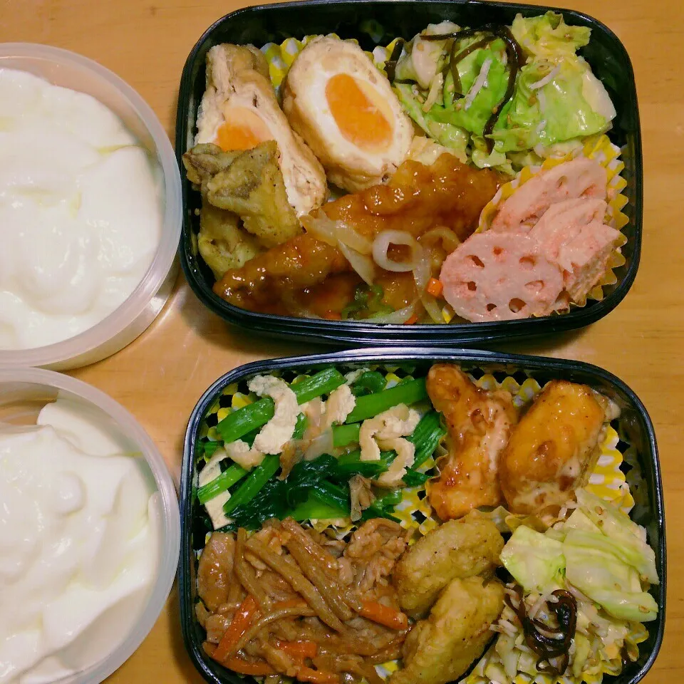 Snapdishの料理写真:旦那さんの2食のお弁当‼|katsunさん