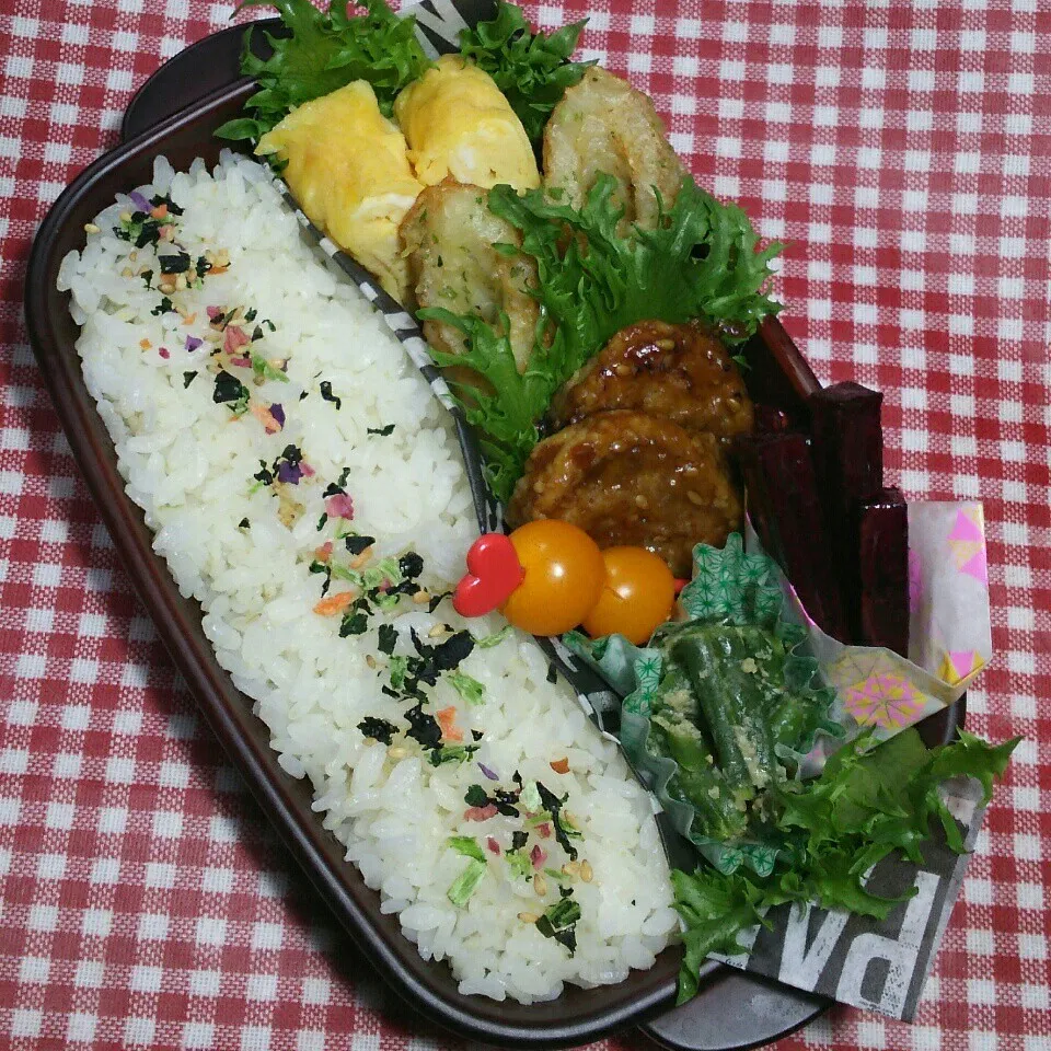 Snapdishの料理写真:中2ムスコ弁当！期末テスト最終日！|katsunさん