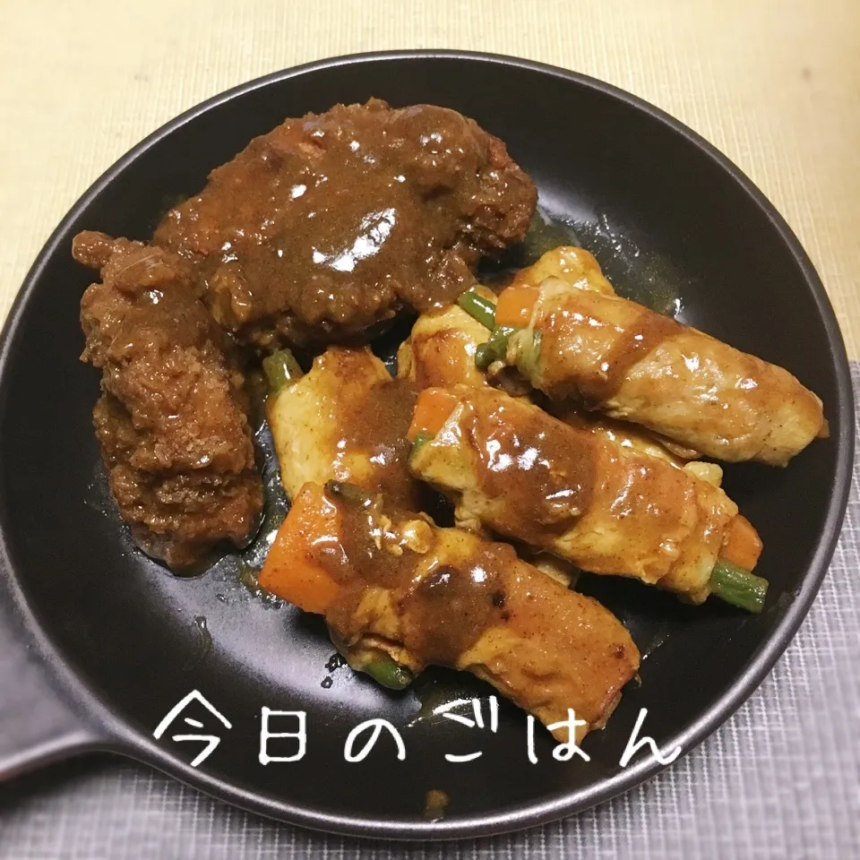 野菜の肉巻き〜♪カレー煮込み！|えんどうくんさん