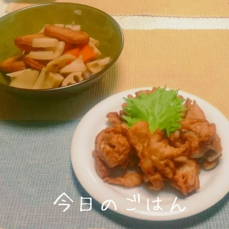 キハダまぐろ唐揚げ&煮物|えんどうくんさん