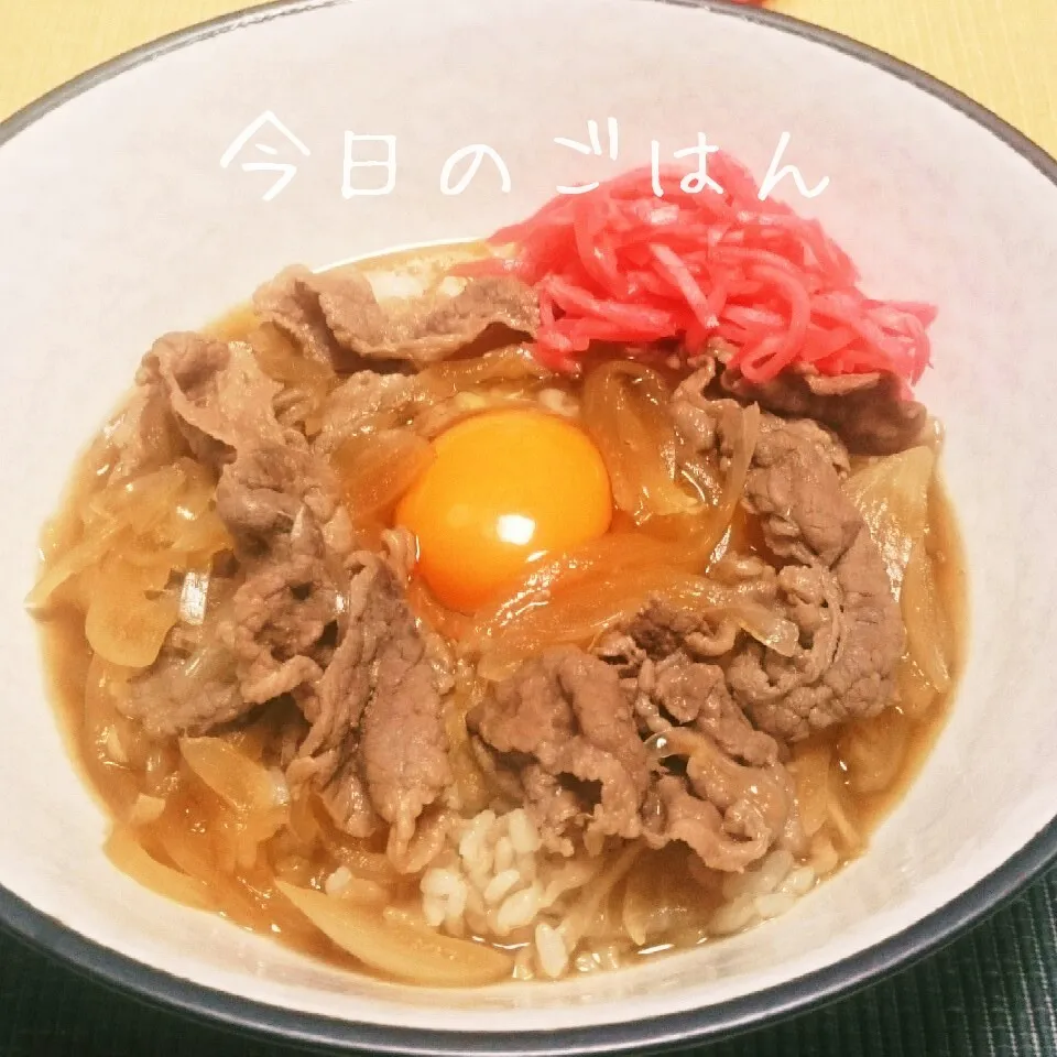 汁だく♪牛丼です(^o^)|えんどうくんさん