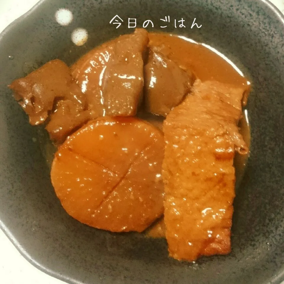 もつ煮の残りで大根煮♪|えんどうくんさん