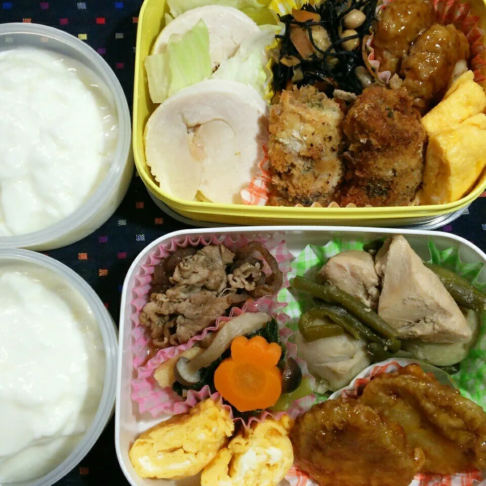 Snapdishの料理写真:旦那さんの2食のお弁当‼|katsunさん