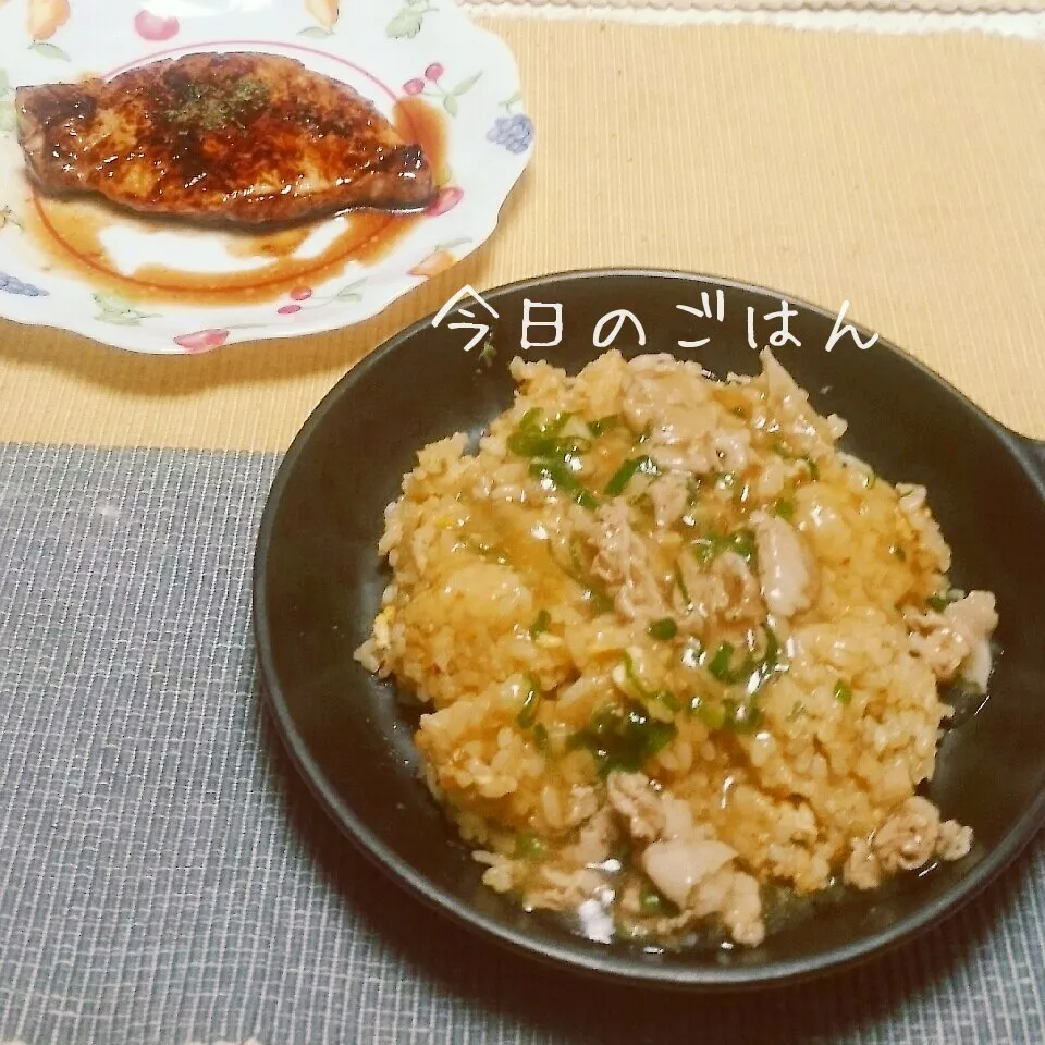 あんかけチャーハン&トンテキ♪|えんどうくんさん