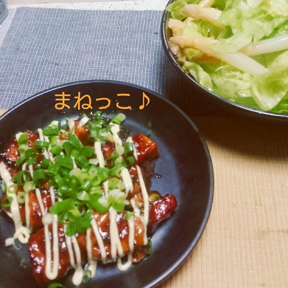 ◎鶏もも肉のこってり甘味噌焼き◎まねっこだよ(^o^)v|えんどうくんさん