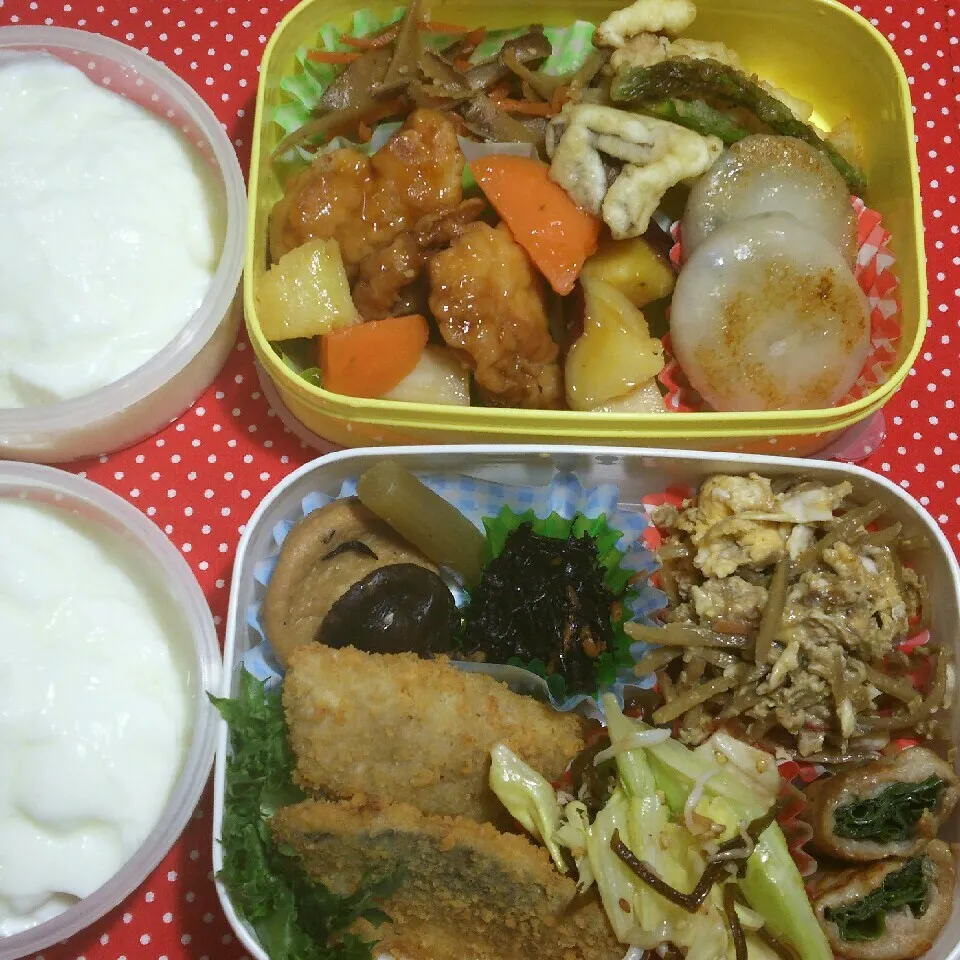 Snapdishの料理写真:旦那さんの2食弁当！|katsunさん