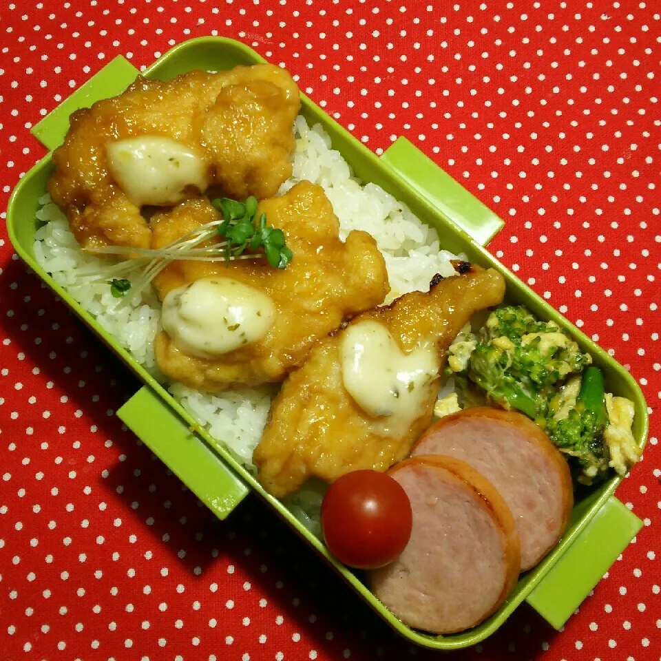 Snapdishの料理写真:中2ムスコ弁当！4/13|katsunさん