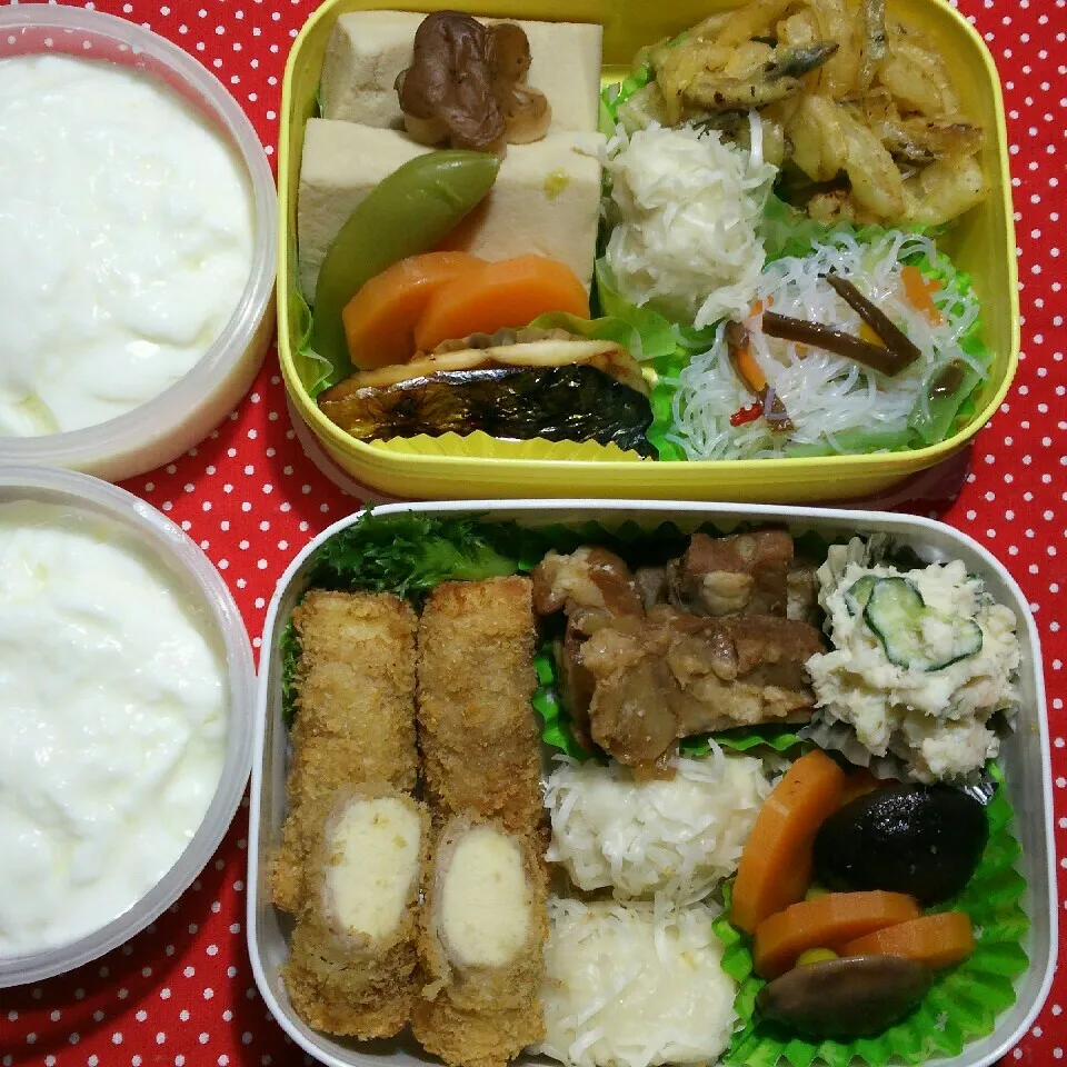 Snapdishの料理写真:旦那サンの昼、夜2食のお弁当！|katsunさん