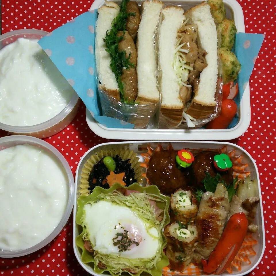 Snapdishの料理写真:からビーちゃん‼祝900UP❗旦那さんのお弁当|katsunさん