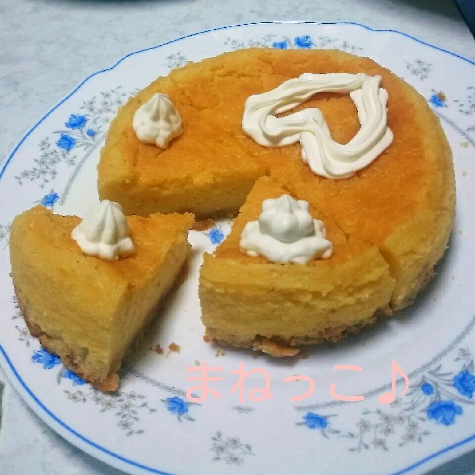 Snapdishの料理写真:さつま芋のチーズケーキ♪♪まねっこ♪|えんどうくんさん