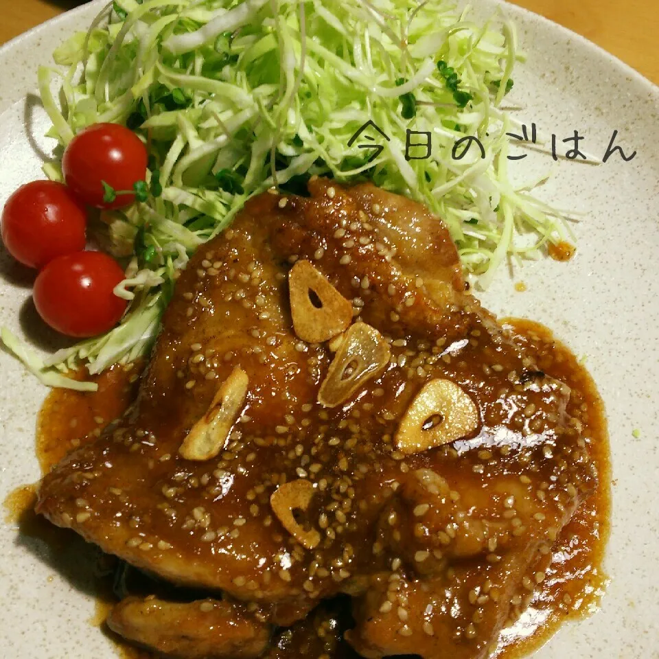 Snapdishの料理写真:鶏モモ肉の生姜ステーキ！|katsunさん