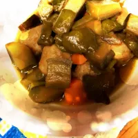 夏野菜とミートボールのオイスターソース煮？？|ぴっちょんさん