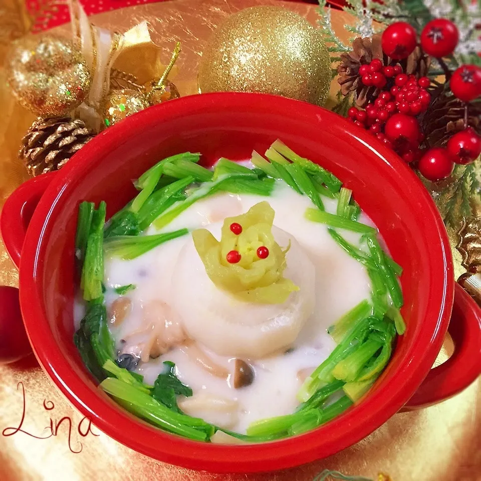 ☆★牡蠣とほうれん草、丸ごとかぶのあったかXmasシチュー★|event_cookingさん