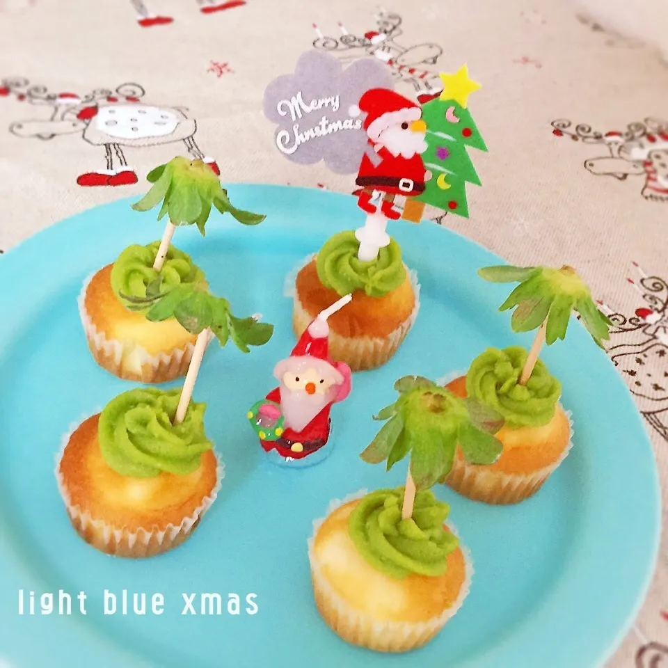 【ライトブルーXmas】♡ハワイアンXmasカップケーキ♡|event_cookingさん