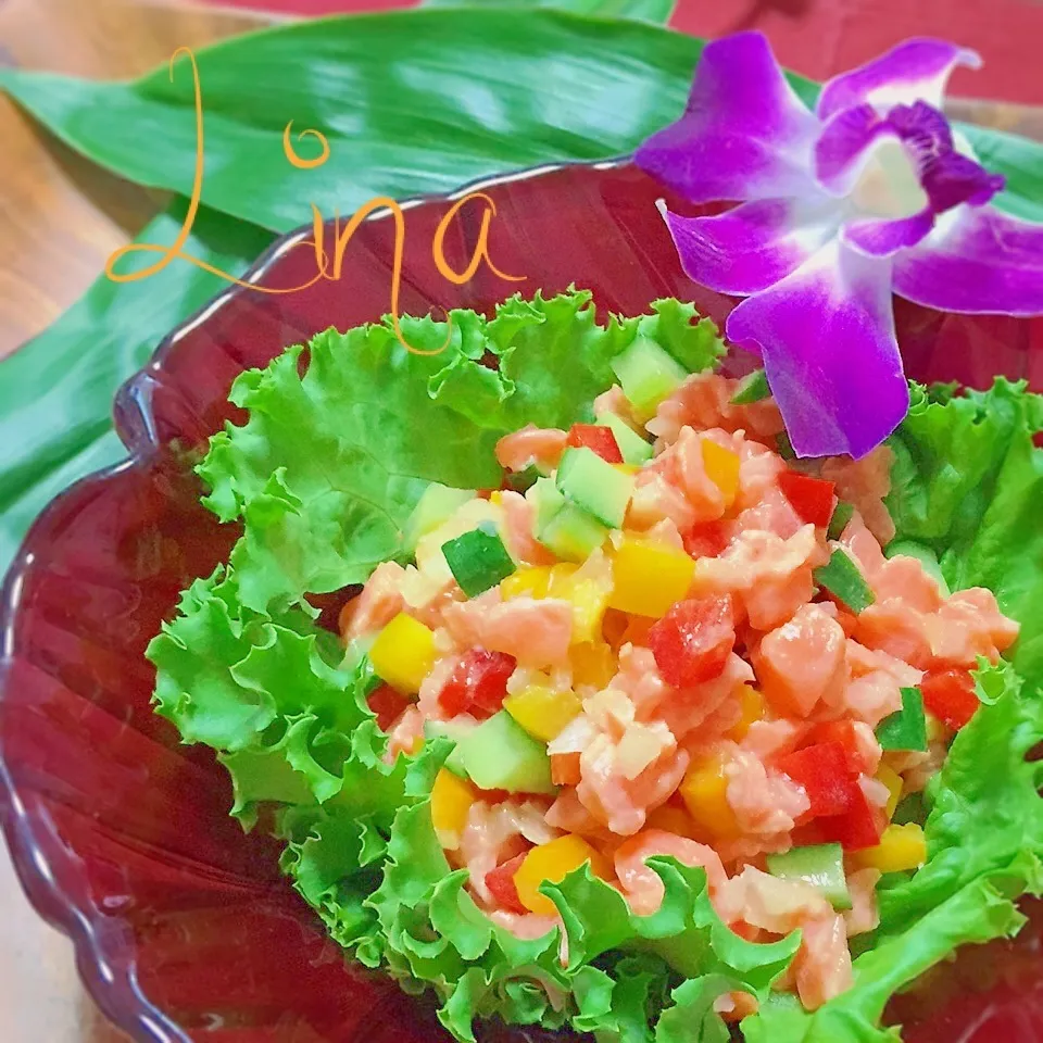 Snapdishの料理写真:☆ロミロミサーモン☆Hawaiianお手軽サーモンマリネ☆|event_cookingさん