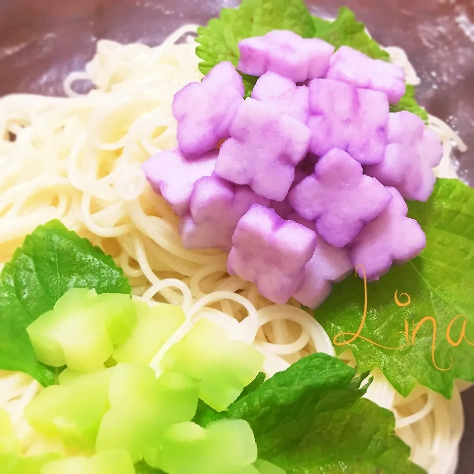 ☆紫陽花そうめん☆紫☆|event_cookingさん