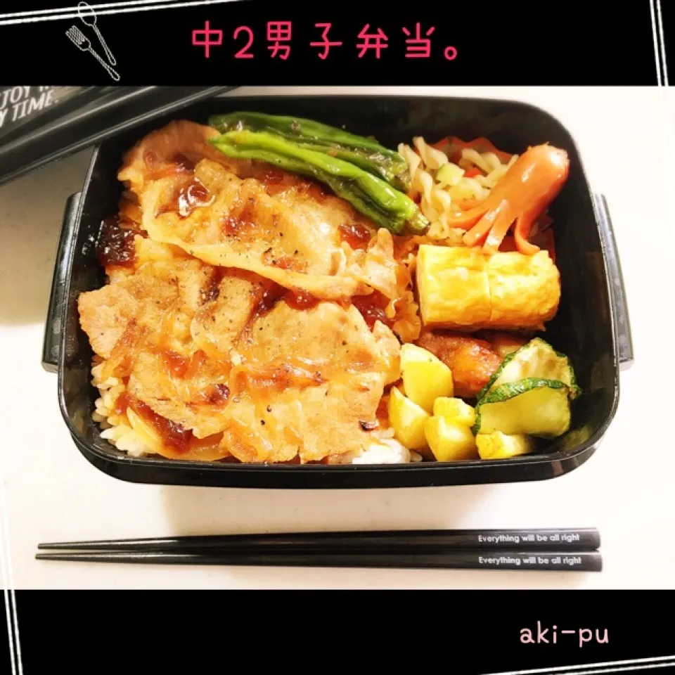 Snapdishの料理写真:中学生男子弁当。|aki_puさん