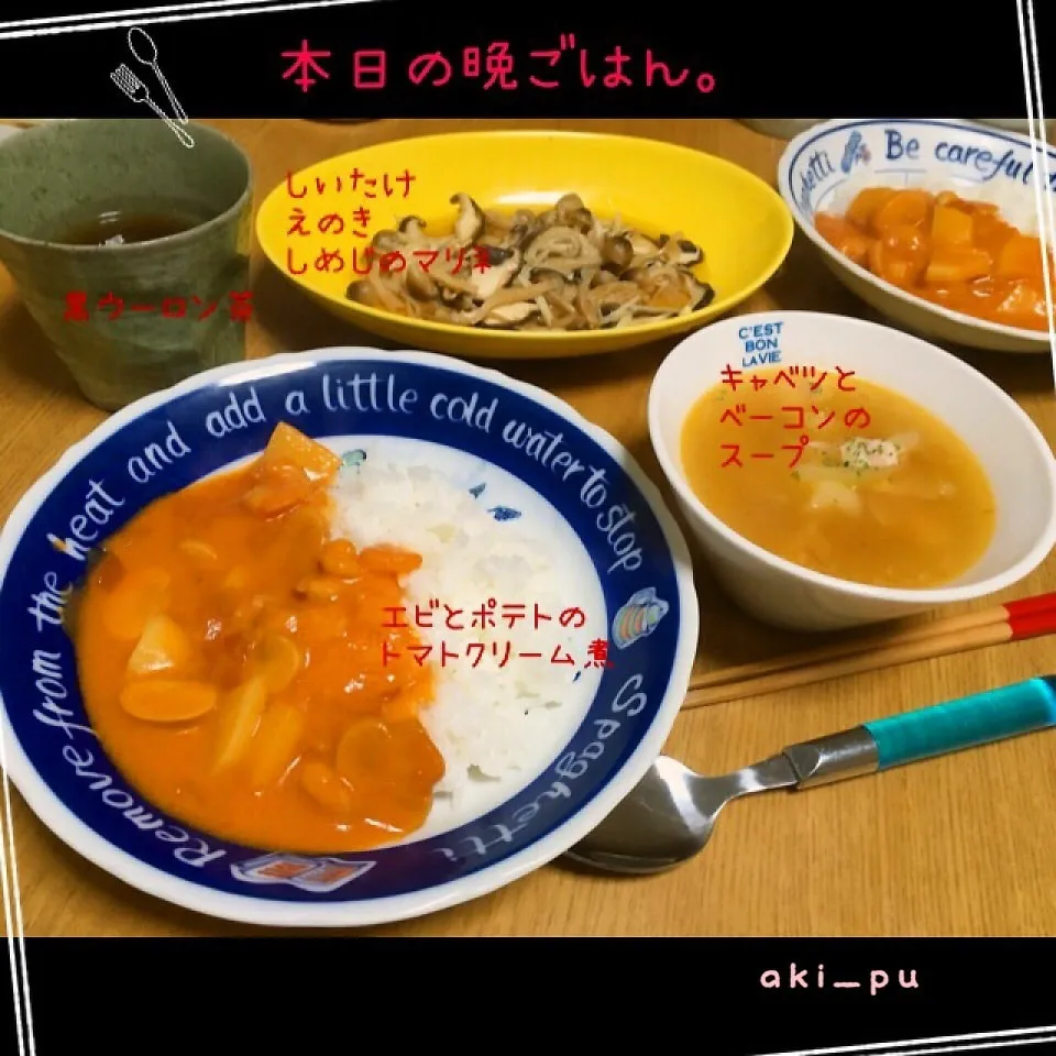 Snapdishの料理写真:本日の晩ごはん。|aki_puさん