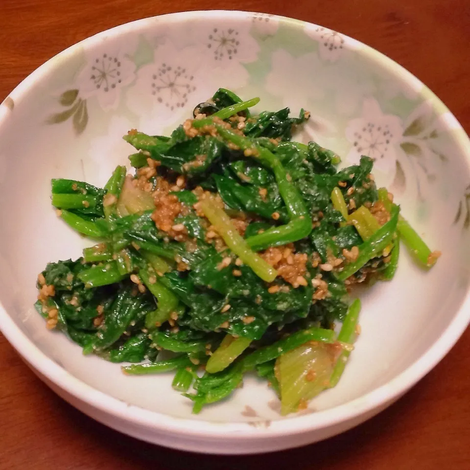 ほうれん草のごま和え|白のパンダさん