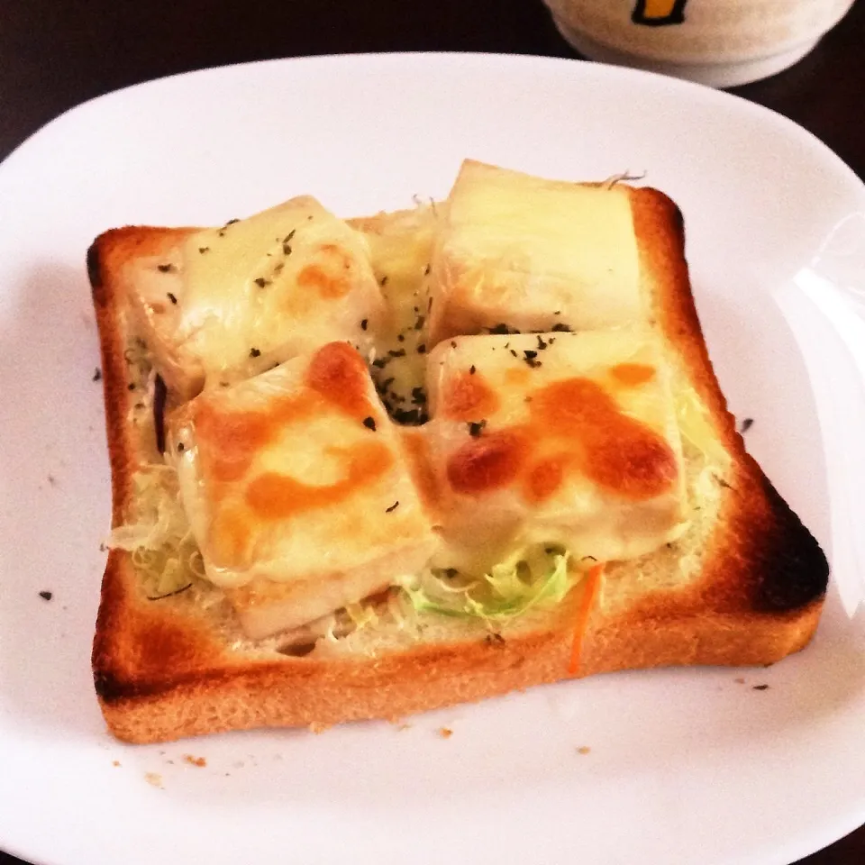 豆腐の照り焼きトースト|白のパンダさん