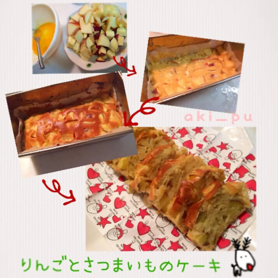 Snapdishの料理写真:りんごとさつまいものケーキ|aki_puさん