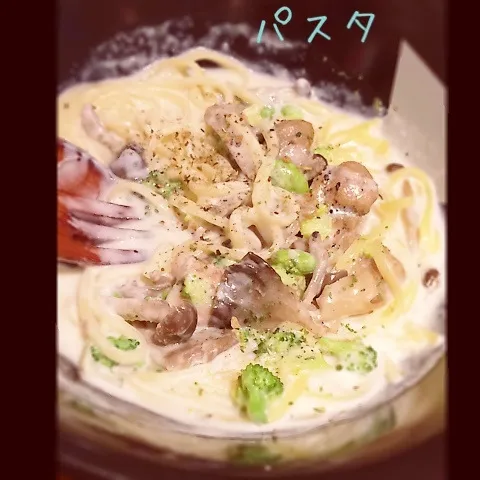 鶏とキノコのクリームパスタ♡|ちぃさん