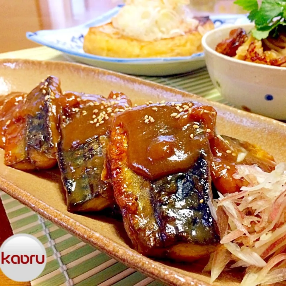 焼き鯖の梅味噌煮と筍とベビホの炊き込みご飯♪|かおちゃんさん