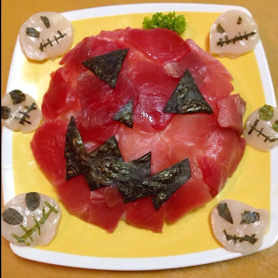 Snapdishの料理写真:マグロでHalloween|♡happyhalloween♡さん