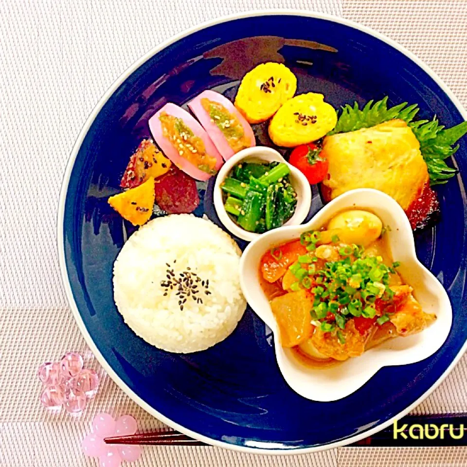 鶏皮の味噌煮♡和食ランチプレート♪|かおちゃんさん