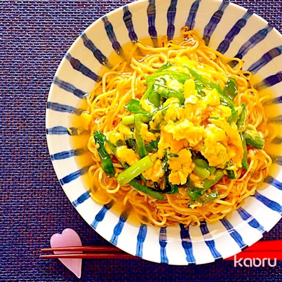 フライパンひとつで簡単♡ニラ玉餡かけ焼きそば♪|かおちゃんさん