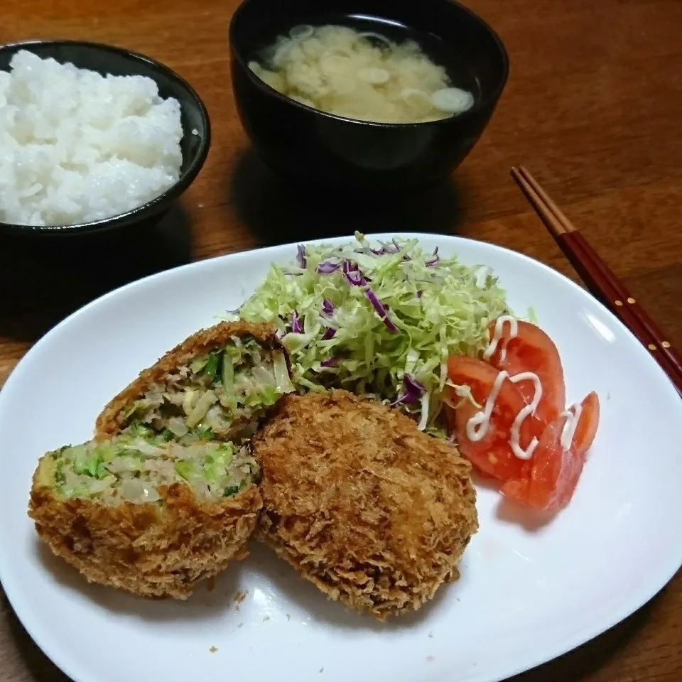 夕ごはん☆キャベツメンチ|吉田啓子さん