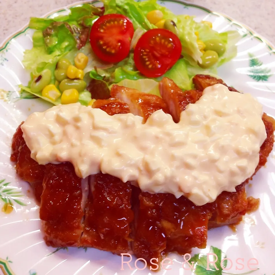 Snapdishの料理写真:激ウマ！！とってもジューシーな照り焼きチキンです( ´艸｀)|ROSE & ROSEさん